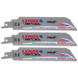 Lenox 2058828 Reciprocating Saw Blade, 1 in W, 6 in L, 8 TPI, Carbide Cutting Edge