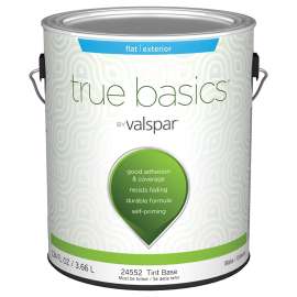 Valspar TRUE Basics 24550 Series 080.0024552.007 Exterior Paint, Flat, Tint Base, 1 gal