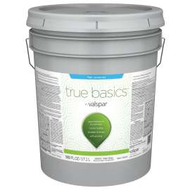 Valspar TRUE Basics 24550 Series 080.0024553.008 Exterior Paint, Flat, Clear Base, 5 gal