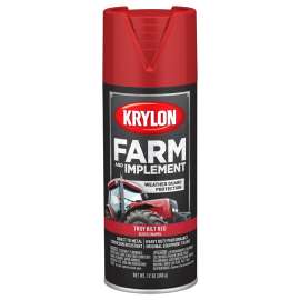 Krylon K01960777 Farm and Implement Paint, High-Gloss, Troy Bilt Red, 12 oz