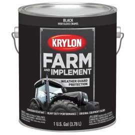 Krylon K01962000 Farm and Implement Paint, Gloss, Black, 1 gal