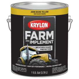 Krylon K01970000 Farm and Implement Paint, High-Gloss, John Deere Yellow, 1 gal