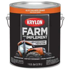 Krylon K01971000 Farm and Implement Paint, High-Gloss, Allis Chalmers Orange, 1 gal