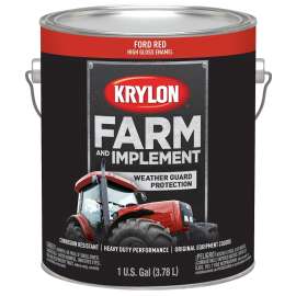 Krylon K01972000 Farm and Implement Paint, High-Gloss, Ford Red, 1 gal