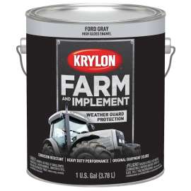 Krylon K01973000 Farm and Implement Paint, High-Gloss, Ford Gray, 1 gal
