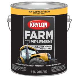 Krylon K01974000 Farm and Implement Paint, High-Gloss, New Equipment Cat Yellow, 1 gal
