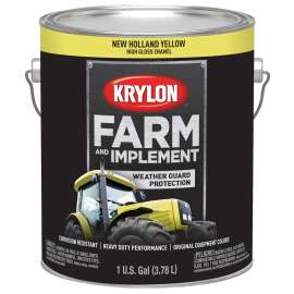 Krylon K01975000 Farm and Implement Paint, High-Gloss, New Holland Yellow, 1 gal