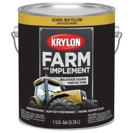 Krylon K01976000 Farm and Implement Paint, High-Gloss, School Bus Yellow 12, 1 gal