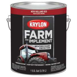 Krylon K01977000 Farm and Implement Paint, High-Gloss, New Holland Red, 1 gal