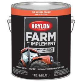 Krylon K01978000 Farm and Implement Paint, High-Gloss, Old Kubota Orange, 1 gal