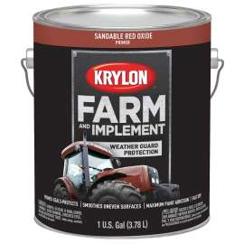 Krylon K01982000 Farm and Implement Primer, Sandable Red Oxide Primer, 1 gal