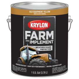Krylon K01985000 Farm and Implement Paint, High-Gloss, Old Equipment Cat Yellow, 1 gal