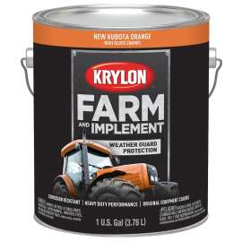 Krylon K01986000 Farm and Implement Paint, High-Gloss, New Kubota Orange, 1 gal