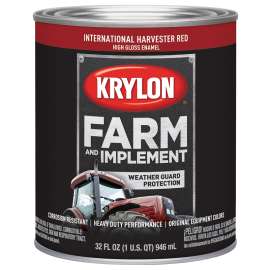 Krylon K02024000 Farm and Implement Paint, High-Gloss, International Harvester Red, 1 qt