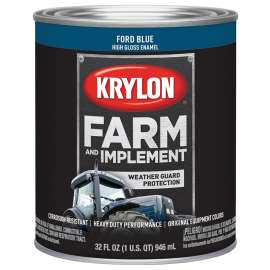 Krylon K02027000 Farm and Implement Paint, High-Gloss, Ford Blue, 1 qt