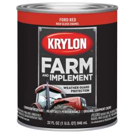 Krylon K02029000 Farm and Implement Paint, High-Gloss, Ford Red, 1 qt
