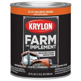Krylon K02030000 Farm and Implement Paint, High-Gloss, Allis Chalmers Orange, 1 qt
