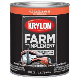 Krylon K02033000 Farm and Implement Paint, High-Gloss, Old Kubota Orange, 1 qt