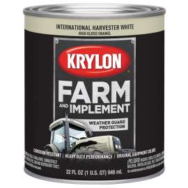 Krylon K02034000 Farm and Implement Paint, High-Gloss, International Harvester White, 1 qt