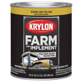 Krylon K02038000 Farm and Implement Paint, High-Gloss, School Bus Yellow, 1 qt