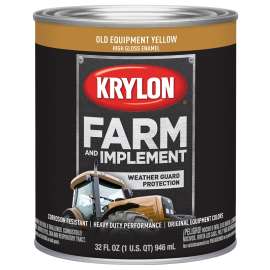 Krylon K02042000 Farm and Implement Paint, High-Gloss, Old Equipment Cat Yellow, 1 qt