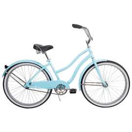 Huffy 66639 Cruiser Bicycle, Womens, Steel Frame, Rear Coast Brake, 26 in Dia Wheel, Sky Blue