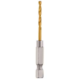 Milwaukee 48-89-4604 Impact Drill Bit, 7/64 in Dia, 2.52 in OAL, Twist Flute, 1/4 in Dia Shank, Hex Shank