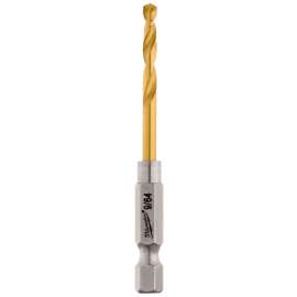 Milwaukee 48-89-4606 Impact Drill Bit, 9/64 in Dia, 2.63 in OAL, Twist Flute, 1/4 in Dia Shank, Hex Shank