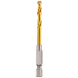 Milwaukee 48-89-4608 Impact Drill Bit, 11/64 in Dia, 2.91 in OAL, Twist Flute, 1/4 in Dia Shank, Hex Shank