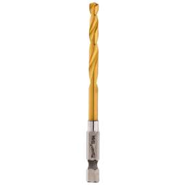 Milwaukee 48-89-4610 Impact Drill Bit, 13/64 in Dia, 3-1/2 in OAL, Twist Flute, 1/4 in Dia Shank, Hex Shank
