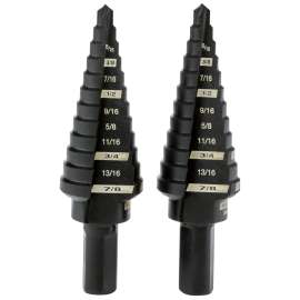 Milwaukee 48-89-9234 #4 Step Drill Bit, 3/16 to 7/8 in Dia, 2-Flute, 3/8 in Dia Shank, 3-Flat Shank