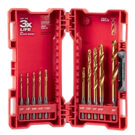 Milwaukee SHOCKWAVE Impact Duty 48-89-4633 Drill Bit Set, 10-Piece, Steel, Titanium