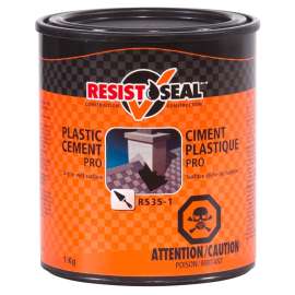 Resistoseal 53013 Pro Plastic Cement, Black, Liquid, 2.2 lb