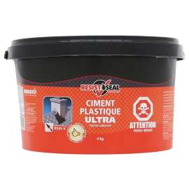 Resistoseal 53019 Ultra Plastic Cement, Black, Liquid, 8.8 lb