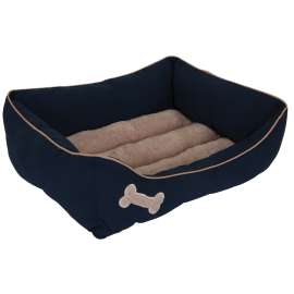 Aspenpet 80136 Self-Warming Pet Lounger, Rectangular, Lambs Wool/Corduroy Cover, Cream/Red