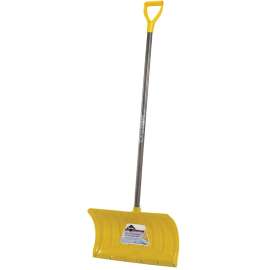 GARANT APP21KDR Snow Pusher, 21 in W Blade, Polypropylene Blade, Ash Wood Handle, D-Grip Handle, Yellow