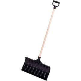 GARANT LPP18VD Snow Pusher, 18 in W Blade, Polypropylene Blade, Hardwood Handle, D-Grip Handle, Black