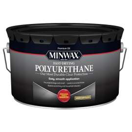 Minwax 71059000 Polyurethane, Semi-Gloss, Liquid, Clear, 2.5 gal, Can