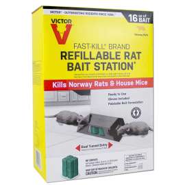 Victor Fast-Kill M930 Rat Bait Station, 2 -Opening, Plastic