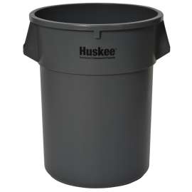 CONTINENTAL COMMERCIAL 3200GY Trash Receptacle, 32 gal Capacity, Plastic, Gray