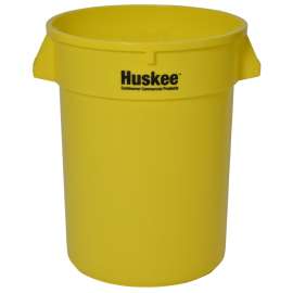 CONTINENTAL COMMERCIAL 3200YW Trash Receptacle, 32 gal Capacity, Plastic, Yellow