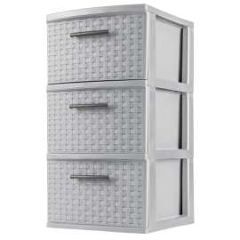 Sterilite Weave 26306A02 Drawer Unit, 3-Drawer, Plastic, 12-5/8 in OAW, 24 in OAH, 15 in OAD