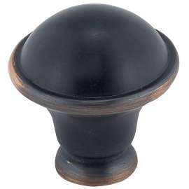 Richelieu Classic Series BP872BORB Knob, 1-1/4 in Projection, Metal, Oil-Rubbed Bronze