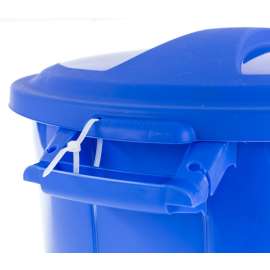 United Solutions COLORmaxx TI0028 Trash Can, 32 gal Capacity, Plastic, Blue, Lid Closure