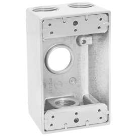 TEDDICO/BWF 1754W-1 Outlet Box, 1 -Gang, 4 -Knockout, 4-3/4 in Knockout, Metal, Bronze, Powder-Coated