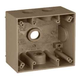 TEDDICO/BWF 2504AB-1 Outlet Box, 2 -Gang, 4 -Knockout, 4-1/2 in Knockout, Metal, Bronze, Powder-Coated
