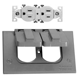 BWF 4181R-1 Cover, 4-1/2 in L, 2-3/4 in W, Metal, Gray, Powder-Coated