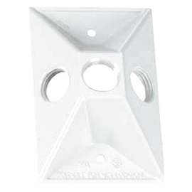 BWF 813W-1 Lampholder Cover, 4-1/2 in L, 2-7/8 in W, Rectangular, Metal, White