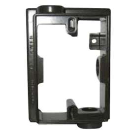 BWF EXF75-2V Box Extension Adapter, 5-1/4 in L, 3-1/2 in W, 1 -Gang, Metal, Gray