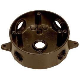 TEDDICO/BWF RB-5AV Outlet Box, 5 -Knockout, 5-1/2 in Knockout, Metal, Bronze, Powder-Coated
